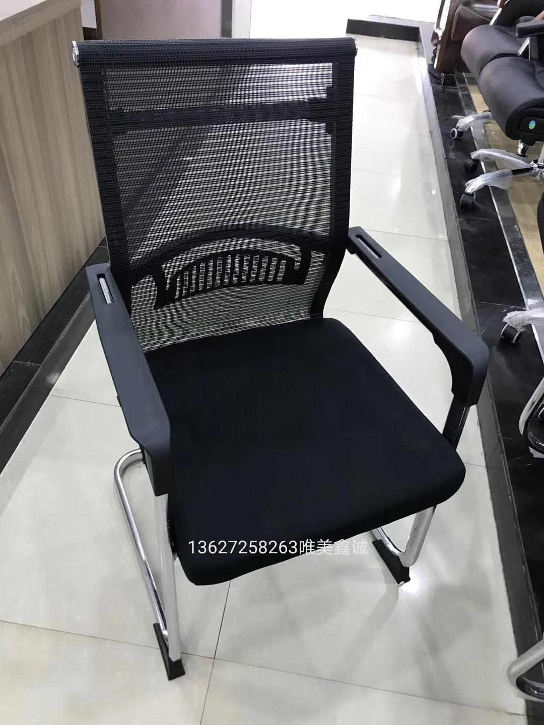 衡陽鋼架網面弓字椅WM-BX-030
